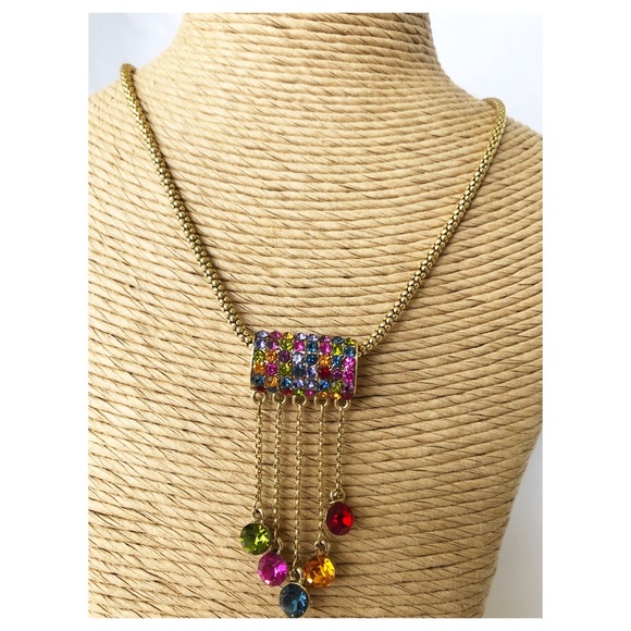 Multicolor ♥️ Rhinestone Necklace - Picture 5 of 8